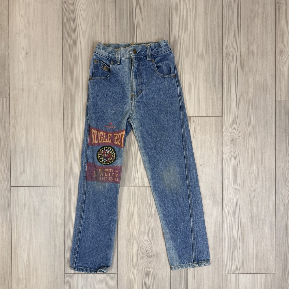 Boys Bugle Boy Size 8S‎ W-22 Denim Graphic Jeans 21x23